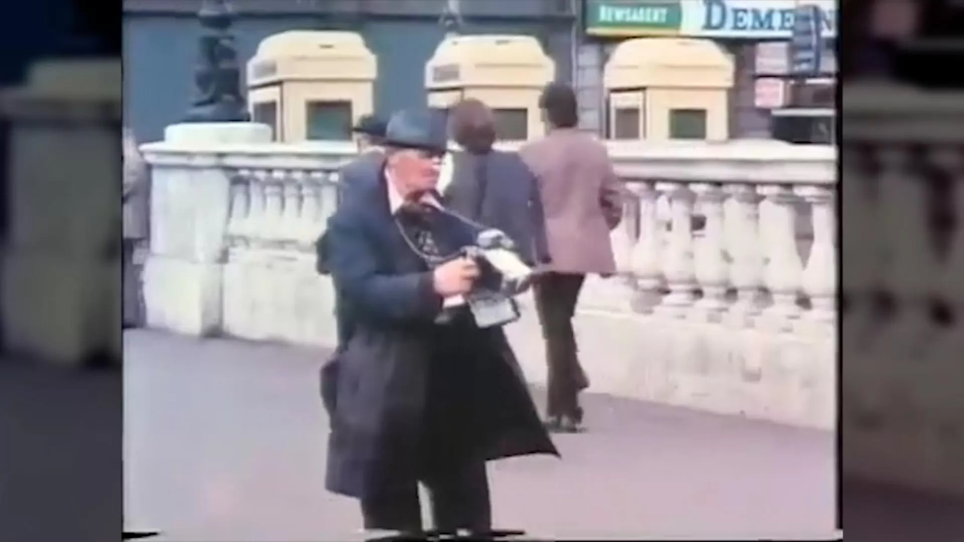 Man on bridge